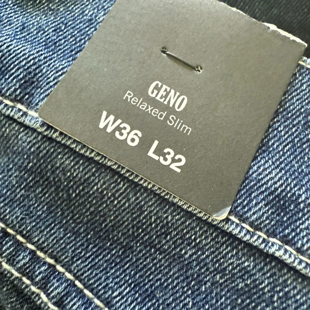 True Religion Geno Flap Slim Jean‎ Medium Harmonious Wash Mens 36 x 32 New